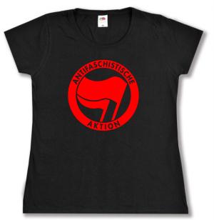 tailliertes T-Shirt: Antifaschistische Aktion (rot/rot)