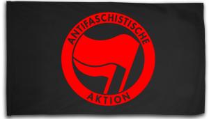Fahne / Flagge (ca. 150x100cm): Antifaschistische Aktion (rot/rot)