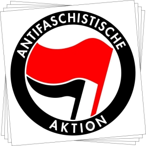 Aufkleber-Paket: Antifaschistische Aktion (rot/schwarz)