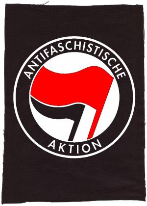 Rückenaufnäher: Antifaschistische Aktion (rot/schwarz)