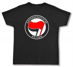Fairtrade T-Shirt: Antifaschistische Aktion (rot/schwarz)