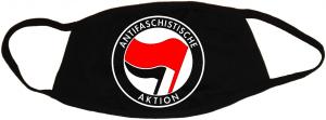Mundmaske: Antifaschistische Aktion (rot/schwarz)