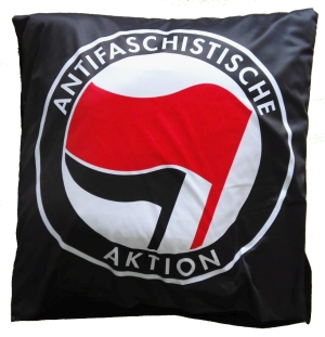 Kopfkissenbezug: Antifaschistische Aktion (rot/schwarz)