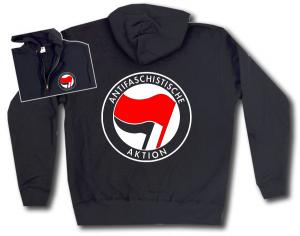 Kapuzen-Jacke: Antifaschistische Aktion (rot/schwarz)