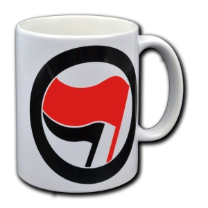 Tasse: Antifaschistische Aktion (rot/schwarz, ohne Schrift)