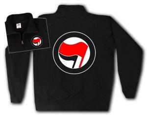 Sweat-Jacket: Antifaschistische Aktion (rot/schwarz, ohne Schrift)