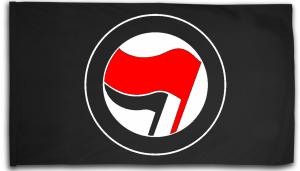 Fahne / Flagge (ca. 150x100cm): Antifaschistische Aktion (rot/schwarz, ohne Schrift)