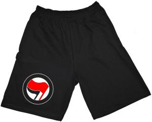 Shorts: Antifaschistische Aktion (rot/schwarz, ohne Schrift)