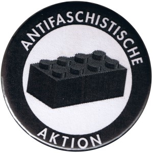 37mm Magnet-Button: Antifaschistische Aktion - schwarzer Block