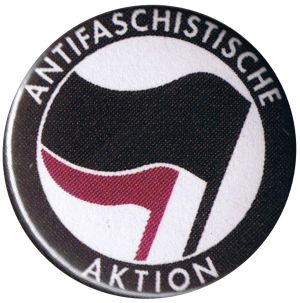 25mm Magnet-Button: Antifaschistische Aktion (schwarz/lila)