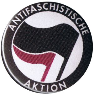 37mm Button: Antifaschistische Aktion (schwarz/lila)