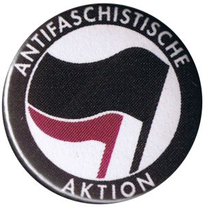 37mm Magnet-Button: Antifaschistische Aktion (schwarz/lila)