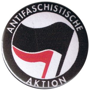 25mm Button: Antifaschistische Aktion (schwarz/pink)