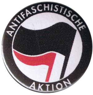 50mm Button: Antifaschistische Aktion (schwarz/pink)