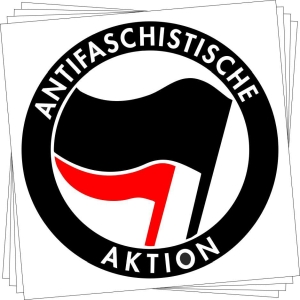 Aufkleber-Paket: Antifaschistische Aktion (schwarz/rot)