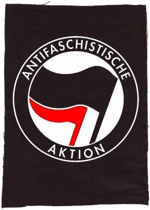 Rückenaufnäher: Antifaschistische Aktion (schwarz/rot)