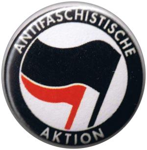50mm Magnet-Button: Antifaschistische Aktion (schwarz/rot)