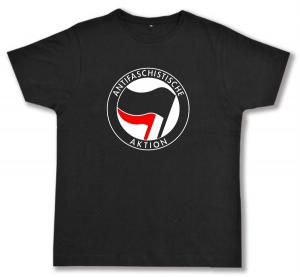 Fairtrade T-Shirt: Antifaschistische Aktion (schwarz/rot)