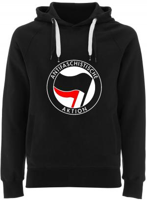 Fairtrade Pullover: Antifaschistische Aktion (schwarz/rot)