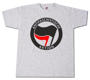 T-Shirt: Antifaschistische Aktion (schwarz/rot) - grau