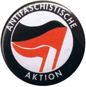 37mm Button: Antifaschistische Aktion (schwarz/rot, rot)
