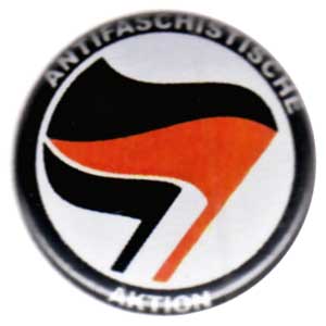 25mm Magnet-Button: Antifaschistische Aktion (schwarz/rot, schwarz)