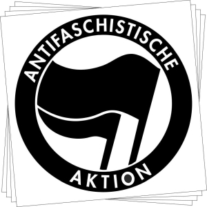 Aufkleber-Paket: Antifaschistische Aktion (schwarz/schwarz)
