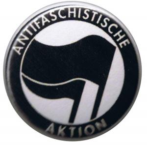 37mm Magnet-Button: Antifaschistische Aktion (schwarz/schwarz)