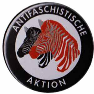 25mm Magnet-Button: Antifaschistische Aktion (Zebras)