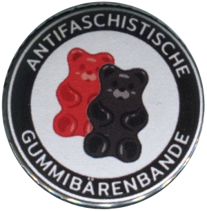 37mm Button: Antifaschistische Gummibärenbande