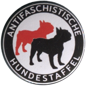 37mm Button: Antifaschistische Hundestaffel (Bulldogge)