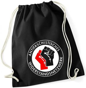 Sportbeutel: Antifaschistisches Widerstandsnetzwerk - Fäuste (rot/schwarz)