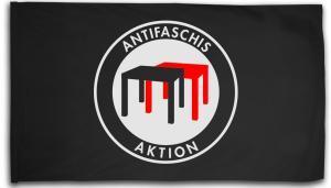 Fahne / Flagge (ca. 150x100cm): Antifascis TISCHE Aktion
