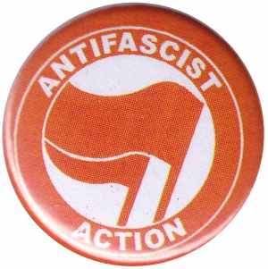 25mm Magnet-Button: Antifascist Action (rot/rot)