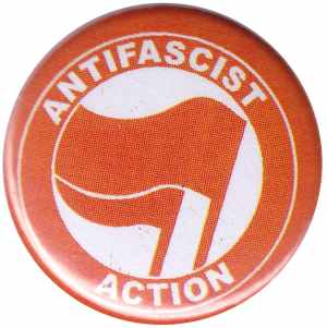 37mm Magnet-Button: Antifascist Action (rot/rot)