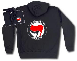 Kapuzen-Jacke: Antifascist Action (rot/schwarz)