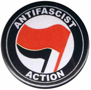 25mm Button: Antifascist Action (rot/schwarz)
