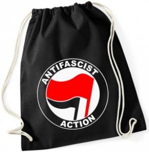 Sportbeutel: Antifascist Action (rot/schwarz)
