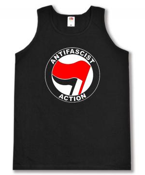 Tanktop: Antifascist Action (rot/schwarz)