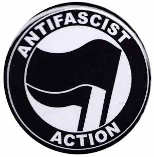 50mm Button: Antifascist Action (schwarz/schwarz)