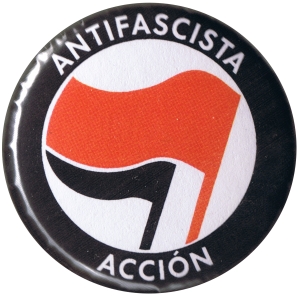 37mm Button: Antifascista Accion (rot/schwarz)