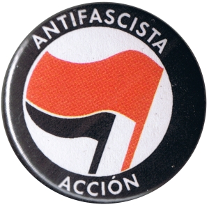 25mm Magnet-Button: Antifascista Accion (rot/schwarz)