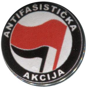 25mm Magnet-Button: Antifasisticka Akcija (rot/schwarz)