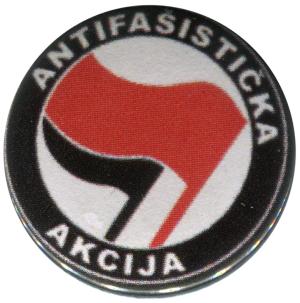 37mm Magnet-Button: Antifasisticka Akcija (rot/schwarz)