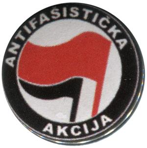 50mm Magnet-Button: Antifasisticka Akcija (rot/schwarz)
