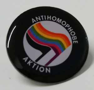 Anstecker / Pin: Antihomophobe Aktion