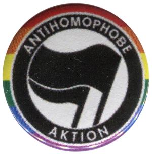 25mm Button: Antihomophobe Aktion (schwarz/schwarz)