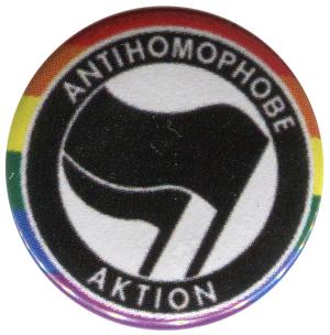 37mm Button: Antihomophobe Aktion (schwarz/schwarz)