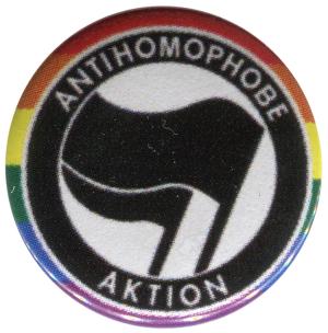 50mm Button: Antihomophobe Aktion (schwarz/schwarz)