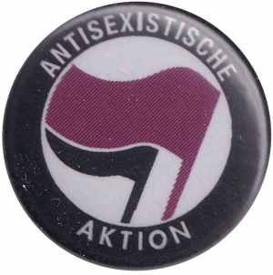 25mm Button: Antisexistische Aktion (lila/schwarz)